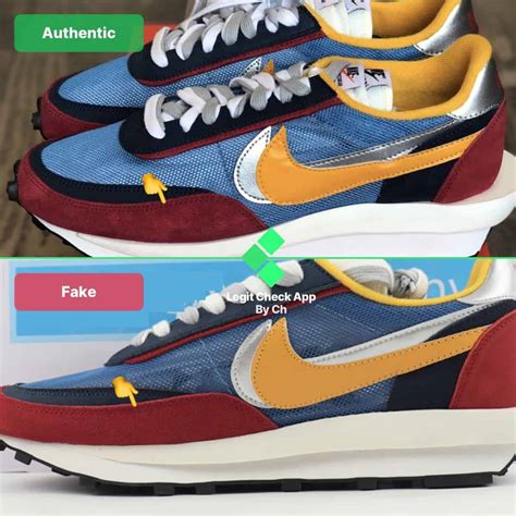 nike sacai fake vs real|REAL VS FAKE! NIKE SACAI VAPORWAFFLE BLACK WHITE COMPARISON!.